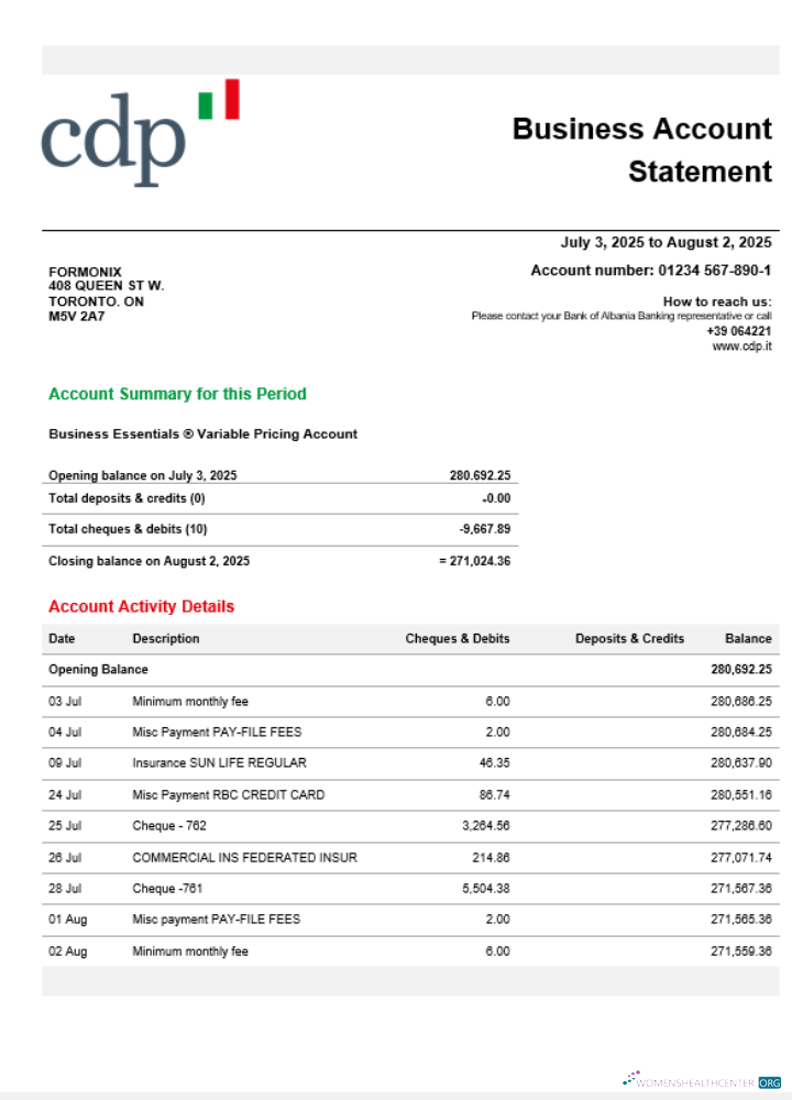 Download Cassa Depositi e Prestiti business firm statement Word and PDF format Photoshop template